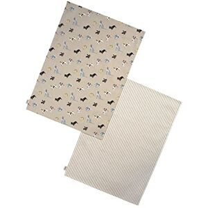 Dexam Woof Set of 2 Tea Towels, Stone Dexam Woof Set of 2 Tea Towels, Stone