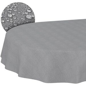 ANRO Washable Cotton Polyester Tablecloth Plain Ornament Damask Jacquard Fabric Washable Dark Grey Oval 180 x 140 cm Cut Edge ANRO Washable Cotton Polyester Tablecloth Plain Ornament Damask Jacquard Fabric Washable Dark Grey Oval 180 x 140 cm Cut Edge