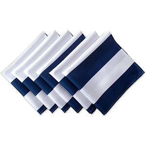 DII Cabana Stripe Outdoor Tabletop Collection, Stain/Wrinkle Resistant & Waterproof, Square Napkin Set, 20x20, Nautical Blue DII Cabana Stripe Outdoor Tabletop Collection, Stain/Wrinkle Resistant & Waterproof, Square Napkin Set, 20x20, Nautical Blue