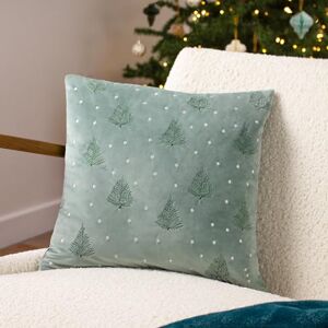 furn. Evergreen Classic Tree Embroidered Cushion Cover, Green furn. Evergreen Classic Tree Embroidered Cushion Cover, Green