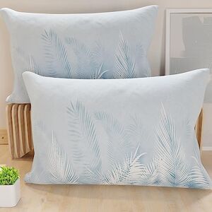 PETTI Artigiani Italiani Pair of Pillow Cases 50 x 80 cm in Microfibre, Pillows for Bedroom Furniture, Sofa, Living Room, Set of 2 Cushion Covers, Light Blue Leaf Cover, 100% Made in Italy PETTI Artigiani Italiani Pair of Pillow Cases 50 x 80 cm in Microfibre, Pillows for Bedroom Furniture, Sofa, Living Room, Set of 2 Cushion Covers, Light Blue Leaf Cover, 100% Made in Italy
