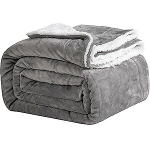 Good Nite Bed Throw Blanket 150x200cm Sherpa Flannel Blankets Fleece Fluffy Throw Lightweight Microfiber Solid for Sofa (Grey, Double) Good Nite Bed Throw Blanket 150x200cm Sherpa Flannel Blankets Fleece Fluffy Throw Lightweight Microfiber Solid for Sofa (Grey, Double)