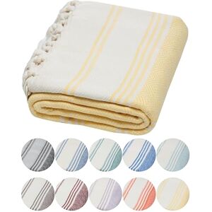 DEMMEX Certified 100% Organic Turkish Cotton Beach and Bath Towel Hammam Peshtemal Towel, Blanket Oversized, Quick Dry, Sand Free, Compact -Diamond Weave, Prewashed, Made in Turkey, 180x90, Lemon DEMMEX Certified 100% Organic Turkish Cotton Beach and Bath Towel Hammam Peshtemal Towel, Blanket Oversized, Quick Dry, Sand Free, Compact -Diamond Weave, Prewashed, Made in Turkey, 180x90, Lemon