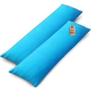 NatureMark Set of 2 Jersey Cushion Covers Elastic, Soft, Breathable and Skin Friendly Washable Cushion Cover 40 x 145 cm (Ideal for Side Sleeper Pillows) Turquoise NatureMark Set of 2 Jersey Cushion Covers Elastic, Soft, Breathable and Skin Friendly Washable Cushion Cover 40 x 145 cm (Ideal for Side Sleeper Pillows) Turquoise