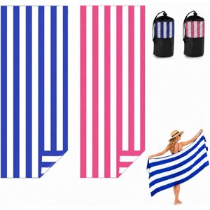 Admygo Microfibre Beach Towels for Adults 2 Pack 180 x 90 cm Extra Large Beach Towels with Drawstring Bags, Quick Dry Lightweight Sand Free Towel for Swim, Travel, Gym (Stripe Dark Blue & Pink) Admygo Microfibre Beach Towels for Adults 2 Pack 180 x 90 cm Extra Large Beach Towels with Drawstring Bags, Quick Dry Lightweight Sand Free Towel for Swim, Travel, Gym (Stripe Dark Blue & Pink)