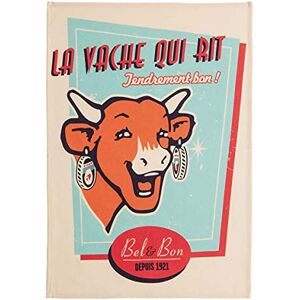 La Cow qui Laughing Retro Tea Towel – Vanilla - Tea Towel La Cow qui Laughing Retro Tea Towel – Vanilla - Tea Towel