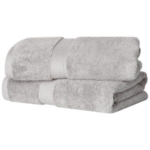 Superior Egyptian Cotton Solid Bath Towel Set, 30 x 55 Inches, Silver, 2 Piece Superior Egyptian Cotton Solid Bath Towel Set, 30 x 55 Inches, Silver, 2 Piece