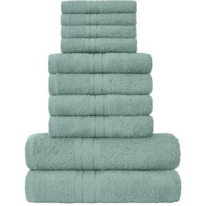 GC GAVENO CAVAILIA Towels Family Bale Set 10 Piece 100% Egyptian Cotton, 4x Face 4x Hand 2x Bath Towel, Premium Quality Highly Water Absorbent Bathroom Accessories, Machine Washable, Duck Egg GC GAVENO CAVAILIA Towels Family Bale Set 10 Piece 100% Egyptian Cotton, 4x Face 4x Hand 2x Bath Towel, Premium Quality Highly Water Absorbent Bathroom Accessories, Machine Washable, Duck Egg
