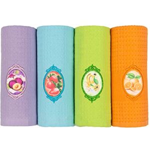 Lavien Home , Decorative Fruits Kitchen Towels for Multi-Purpose Drying Dishes, Modern Home Decor Turkish Cotton Waffle Weave, Housewarming Gift Machine Washable Hand Towels (Set of 4) 16 x 23 inches Lavien Home , Decorative Fruits Kitchen Towels for Multi-Purpose Drying Dishes, Modern Home Decor Turkish Cotton Waffle Weave, Housewarming Gift Machine Washable Hand Towels (Set of 4) 16 x 23 inches