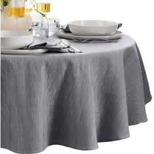 Elrene Home Fashions Gray Round Water-Resistant Tablecloth - Tablecloth Elrene Home Fashions Gray Round Water-Resistant Tablecloth - Tablecloth
