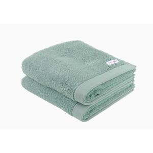 TOM TAILOR Towel, Pack of 2, 50 x 100 cm, 100% Cotton/Sponge, with Hook and Label with Logo, Colour Bath Towel Turquoise (Fresh Sage) TOM TAILOR Towel, Pack of 2, 50 x 100 cm, 100% Cotton/Sponge, with Hook and Label with Logo, Colour Bath Towel Turquoise (Fresh Sage)