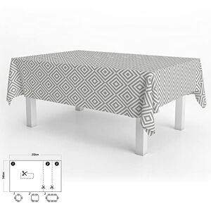 ORYX 5544082 Tablecloth Rectangular Oilcloth Rhombus Grey Waterproof Stain Resistant PVC 140 x 250 cm Cut to Size Indoor and Outdoor Use, Plastic, Multi-Coloured ORYX 5544082 Tablecloth Rectangular Oilcloth Rhombus Grey Waterproof Stain Resistant PVC 140 x 250 cm Cut to Size Indoor and Outdoor Use, Plastic, Multi-Coloured