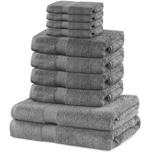 DecoKing Set of 10 Cotton Quality 525 g/m² 4 Guest Towels 30 x 50 cm 4 Hand Towels 50 x 100 cm and 2 Bath Towels 70 x 140 cm Silver Steel Grey Absorbent Marina DecoKing Set of 10 Cotton Quality 525 g/m² 4 Guest Towels 30 x 50 cm 4 Hand Towels 50 x 100 cm and 2 Bath Towels 70 x 140 cm Silver Steel Grey Absorbent Marina