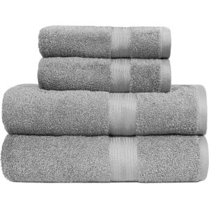 Amazon Basics 4-Piece Fade Resistant Towel Set for Bathroom, 100% Cotton Soft and Absorbent, 2 Bath + 2 Hand Towels, Grey Amazon Basics 4-Piece Fade Resistant Towel Set for Bathroom, 100% Cotton Soft and Absorbent, 2 Bath + 2 Hand Towels, Grey