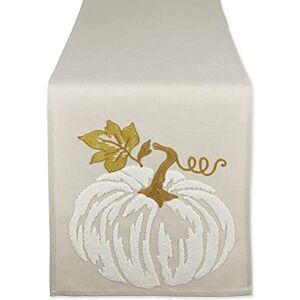 DII Fall Table Décor Embroidered Tabletop for Thanksgiving Dining, Table Runner, 14x70, White Pumpkin DII Fall Table Décor Embroidered Tabletop for Thanksgiving Dining, Table Runner, 14x70, White Pumpkin