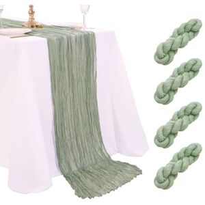 SoarDream Sage Green Cheesecloth Table Runner 4 Packs 10ft Long Gauze Table Runner Rustic Sheer Runner for Baby Shower Cake Table Decorations SoarDream Sage Green Cheesecloth Table Runner 4 Packs 10ft Long Gauze Table Runner Rustic Sheer Runner for Baby Shower Cake Table Decorations