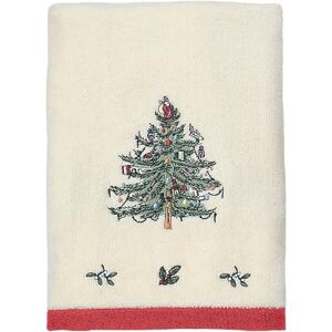 Spode Avanti Linens Hand Towel, Holiday Bathroom Decor Christmas Tree Red Collection Spode Avanti Linens Hand Towel, Holiday Bathroom Decor Christmas Tree Red Collection