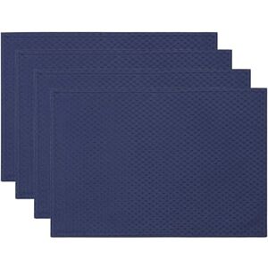 ColorBird Waffle Jacquard Placemats Set of 4, Washable Placemats for Kitchen Table, Heat Resistant Dining Table Mats Microfiber Fabric Navy Blue Table Place Mats, 13 x 19 Inch ColorBird Waffle Jacquard Placemats Set of 4, Washable Placemats for Kitchen Table, Heat Resistant Dining Table Mats Microfiber Fabric Navy Blue Table Place Mats, 13 x 19 Inch