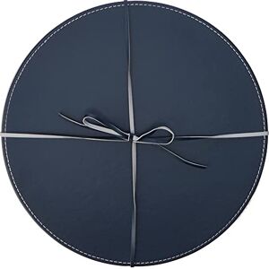 Creative Labs Round Placemats, Faux Leather, Grey/Navy, 29 cm, Set of 4 Table Mats Creative Labs Round Placemats, Faux Leather, Grey/Navy, 29 cm, Set of 4 Table Mats