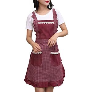 Sefiron NA SEIFINI Cute Apron for Women with Pockets, Comfortable Kitchen Apron, Perfect for Cafe Shop, Baking, Gardening, Cooking, Red Sefiron NA SEIFINI Cute Apron for Women with Pockets, Comfortable Kitchen Apron, Perfect for Cafe Shop, Baking, Gardening, Cooking, Red
