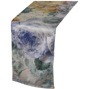 Alexandra House Living Table Runner Blue Textile 180 x 30 cm Velvet Floral Embroidered Alexandra House Living Table Runner Blue Textile 180 x 30 cm Velvet Floral Embroidered