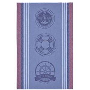 Coucke Nautique Cotton Jacquard Printed Tea Towel 50 x 75 cm Blue, Orange - Tea Towel Coucke Nautique Cotton Jacquard Printed Tea Towel 50 x 75 cm Blue, Orange - Tea Towel