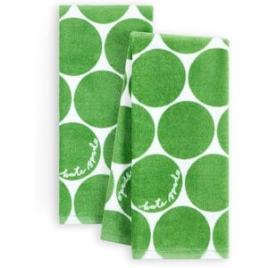 Kate Spade New York Joy Dot Kitchen Towels 2-Pack Set, Absorbent 100% Cotton Velour, Green/Cream, 17"x28 Kate Spade New York Joy Dot Kitchen Towels 2-Pack Set, Absorbent 100% Cotton Velour, Green/Cream, 17"x28