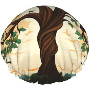 BTCOWZRV Family Tree Print Shower Cap For Women Double Layer Waterproof Bath Cap Elastic Reusable Shower Hat Hair Protection Bath Hat For Spa Salon Bathing Ladies BTCOWZRV Family Tree Print Shower Cap For Women Double Layer Waterproof Bath Cap Elastic Reusable Shower Hat Hair Protection Bath Hat For Spa Salon Bathing Ladies