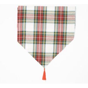 Declea Cotton Tartan Lace Table Runner - 135x40cm Declea Cotton Tartan Lace Table Runner - 135x40cm