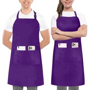 Utopia Kitchen 2 Pack Purple Bib Aprons with Extra Long Ties Utopia Kitchen 2 Pack Purple Bib Aprons with Extra Long Ties