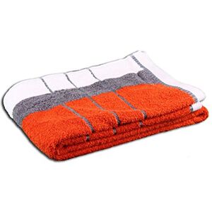 GÖZZE Berlin Streifen Towel - 70x140 cm, Orange, Cotton, Modern GÖZZE Berlin Streifen Towel - 70x140 cm, Orange, Cotton, Modern
