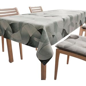 PETTI Artigiani Italiani Table Cloth, Kitchen Tablecloth in Stain Resistant Microfibre, Silver Circle Design X14 Places (140 x 300 cm) 100% Made in Italy PETTI Artigiani Italiani Table Cloth, Kitchen Tablecloth in Stain Resistant Microfibre, Silver Circle Design X14 Places (140 x 300 cm) 100% Made in Italy