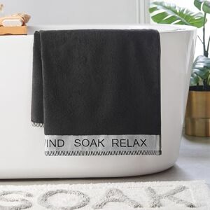 Catherine Lansfield Relax And Unwind 90x140cm Bath Sheet Black Catherine Lansfield Relax And Unwind 90x140cm Bath Sheet Black