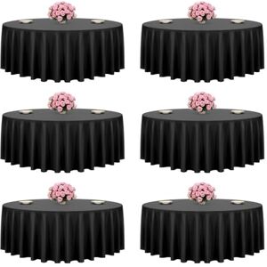 VEVOR Black Round Tablecloths 6 Pack, 120 Inches in Diameter, Stain- & Wrinkle- Resistant, Machine Washable Table Clothes, Polyester Fabric Table Covers for Wedding, Party, Banquet, Formal Events VEVOR Black Round Tablecloths 6 Pack, 120 Inches in Diameter, Stain- & Wrinkle- Resistant, Machine Washable Table Clothes, Polyester Fabric Table Covers for Wedding, Party, Banquet, Formal Events