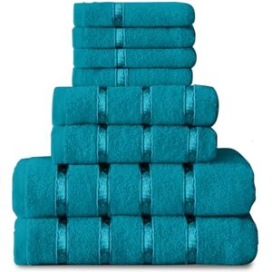 GC GAVENO CAVAILIA 8 Piece Towel Bale Set, Quick Dry Highly Absorbent Cotton Towel Sets Bathroom, Teal Towels Sets 450 GSM, 4x Face Towel 2x Hand Towels 2x Bath Towels GC GAVENO CAVAILIA 8 Piece Towel Bale Set, Quick Dry Highly Absorbent Cotton Towel Sets Bathroom, Teal Towels Sets 450 GSM, 4x Face Towel 2x Hand Towels 2x Bath Towels