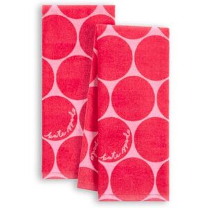 Kate Spade New York Joy Dot Kitchen Towels 2-Pack Set, Absorbent 100% Cotton Velour, Red/Rose Pink, 17"x28 Kate Spade New York Joy Dot Kitchen Towels 2-Pack Set, Absorbent 100% Cotton Velour, Red/Rose Pink, 17"x28