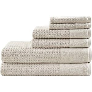 Madison Park Spa Waffle 100% Cotton Luxurious Towel Set, Premium Texture Waffle Weave, Highly Absorbent, Quick Dry, Hotel & Spa Quality Wash Clothes for Bathroom, Assorted Sizes, Natural 6 Piece Madison Park Spa Waffle 100% Cotton Luxurious Towel Set, Premium Texture Waffle Weave, Highly Absorbent, Quick Dry, Hotel & Spa Quality Wash Clothes for Bathroom, Assorted Sizes, Natural 6 Piece