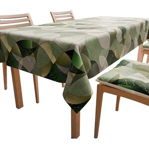 PETTI Artigiani Italiani Table Cloth, Kitchen Tablecloth in Anti-Stain Microfibre Design Sage Circle Design X14 Places (140 x 300 cm) 100% Made in Italy PETTI Artigiani Italiani Table Cloth, Kitchen Tablecloth in Anti-Stain Microfibre Design Sage Circle Design X14 Places (140 x 300 cm) 100% Made in Italy