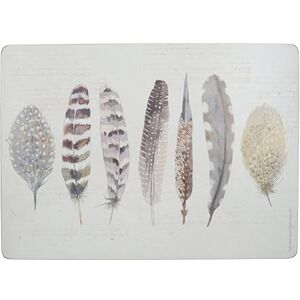 Creative Labs C000287 Cork-Backed Placemats / Table Mats with Printed 'Feather' Design, Rectangular, Multi Colour, 40 x 29 cm, Set of 4, Large Placemats Creative Labs C000287 Cork-Backed Placemats / Table Mats with Printed 'Feather' Design, Rectangular, Multi Colour, 40 x 29 cm, Set of 4, Large Placemats