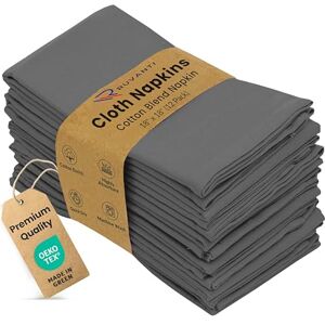 Ruvanti Cloth Napkins 12 Pack 18X18 Inch Dinner Table Napkins, Soft & Comfortable, Cotton Enrich, Grey Napkins, Washable, Reusable Linen Napkins for Christmas, Dinner, Weddings, Bar, Cocktail Party. Ruvanti Cloth Napkins 12 Pack 18X18 Inch Dinner Table Napkins, Soft & Comfortable, Cotton Enrich, Grey Napkins, Washable, Reusable Linen Napkins for Christmas, Dinner, Weddings, Bar, Cocktail Party.