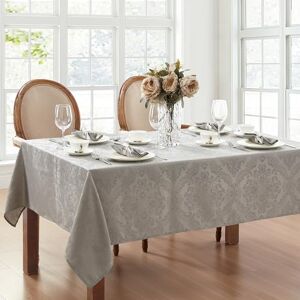 Elrene Damask Tablecloth, Polyester, Silver, 60" x 144" Oblong/Rectangle Elrene Damask Tablecloth, Polyester, Silver, 60" x 144" Oblong/Rectangle