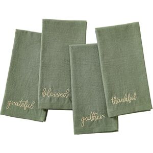 Elrene Home Fashions Harvest Fall Sentiment Embroidered Napkins - Napkins Elrene Home Fashions Harvest Fall Sentiment Embroidered Napkins - Napkins
