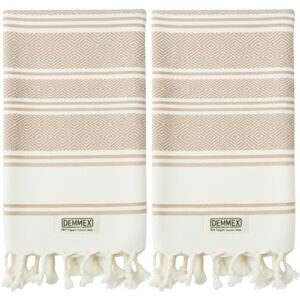 DEMMEX Organic Turkish Cotton Hand Towels Set of 2, Quick Dry Soft Diamond Weave, Absorbent Prewashed OEKO-TEX Bathroom Kitchen Towels 45x90cm (Beige) DEMMEX Organic Turkish Cotton Hand Towels Set of 2, Quick Dry Soft Diamond Weave, Absorbent Prewashed OEKO-TEX Bathroom Kitchen Towels 45x90cm (Beige)