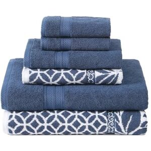 Modern Threads Trefoil Filigree 6-Piece Reversible Yarn Dyed Jacquard Towel Set Bath Towels, Hand Towels, & Washcloths Super Absorbent & Quick Dry 100% Combed Cotton Modern Threads Trefoil Filigree 6-Piece Reversible Yarn Dyed Jacquard Towel Set Bath Towels, Hand Towels, & Washcloths Super Absorbent & Quick Dry 100% Combed Cotton