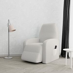 Italian Bed Linen Fashionable cover for reclining chairs, 52% Polyester + 40% Cotton + 8% Elastane, Cream, One Size Italian Bed Linen Fashionable cover for reclining chairs, 52% Polyester + 40% Cotton + 8% Elastane, Cream, One Size