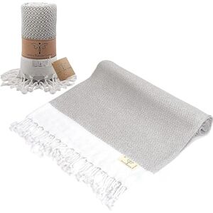 SMYRNA TURKISH COTTON Smyrna Original Turkish Beach Towel 100% Genuine Cotton, Prewashed, 37 x 71 Inches Peshtemal and Turkish Bath Towel for SPA, Beach, Pool, Gym and Bathroom (Grey) SMYRNA TURKISH COTTON Smyrna Original Turkish Beach Towel 100% Genuine Cotton, Prewashed, 37 x 71 Inches Peshtemal and Turkish Bath Towel for SPA, Beach, Pool, Gym and Bathroom (Grey)
