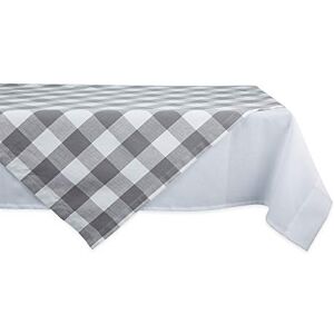 DII Buffalo Check Collection, Classic Farmhouse Tablecloth, Table Topper, 40x40, Gray & White DII Buffalo Check Collection, Classic Farmhouse Tablecloth, Table Topper, 40x40, Gray & White