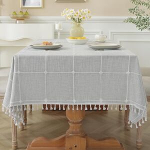 Laolitou Waterproof Tablecloth Grey - Heavy Duty Fabric Rectangle Table Cloth for Tables Laolitou Waterproof Tablecloth Grey - Heavy Duty Fabric Rectangle Table Cloth for Tables