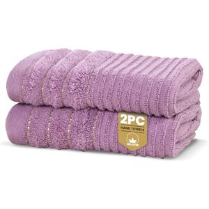 Rapport Home 2-Pack Linear Hand Towels 50x85cm 100% Cotton 500GSM Absorbent & Soft Bathroom Towel Set Oeko-Tex Certified Lavendar Pink Rapport Home 2-Pack Linear Hand Towels 50x85cm 100% Cotton 500GSM Absorbent & Soft Bathroom Towel Set Oeko-Tex Certified Lavendar Pink