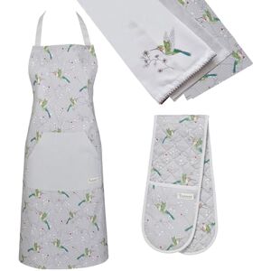 Cooksmart 5 Piece Apron & Glove Set Double Oven Gloves & Tea Towels Perfect For Any Kitchen Cooksmart 5 Piece Apron & Glove Set Double Oven Gloves & Tea Towels Perfect For Any Kitchen